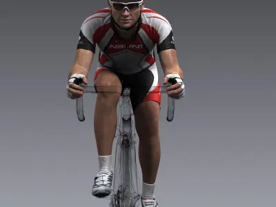Racing Cyclist No Rig 3D model