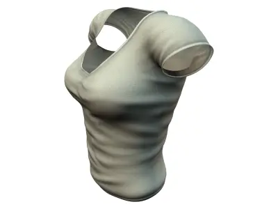 Nice Loose Military Green Safari Tshirt Low-poly 3D model
