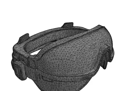 Tactical Green Safety Goggles Low-poly 3D model