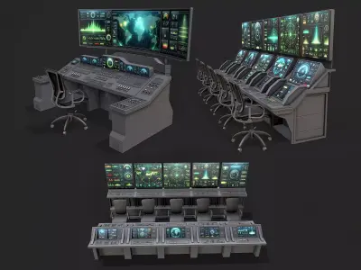 Control Desk Collection 3D Model Pack