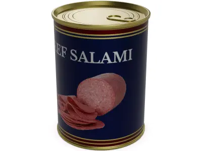 Dried meats Beef Salami Low-poly 3D model