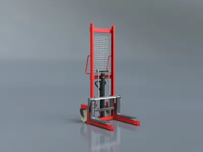 Manual hydraulic forklift includes motion simulation animation 3D model