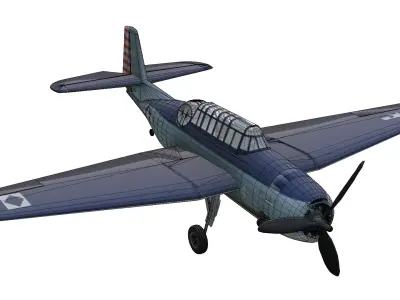 Grumman TBF Avenger Low-poly 3D model