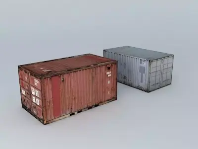 containers two shipping Free 3D model