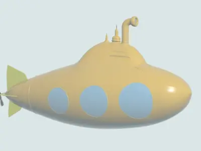 Toy Submarine Free 3D model