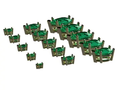 Head - bezel  Pear 2 stone 15 part S00005 3D print model