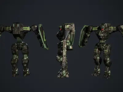 Mech Tank Low-poly 3D model