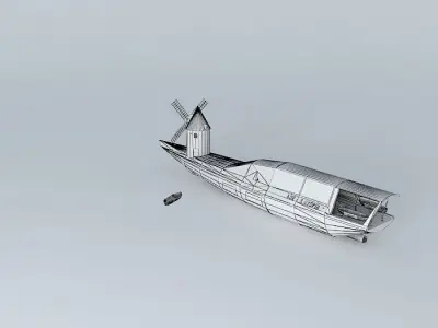 Green Boat Free 3D model