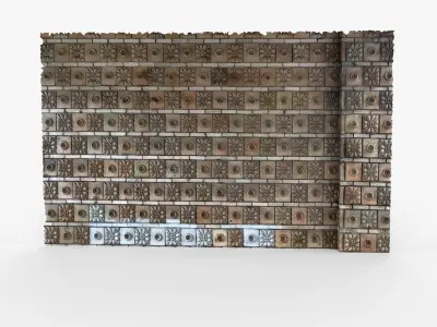 Scan Architectural decorative relief facade wall tiles Low-poly 3D model