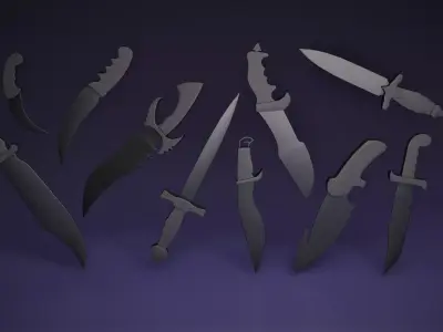 Dagger pack Free low-poly 3D model