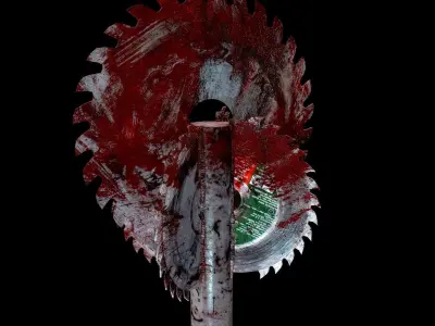 Saw mace 2 textures Low-poly 3D model