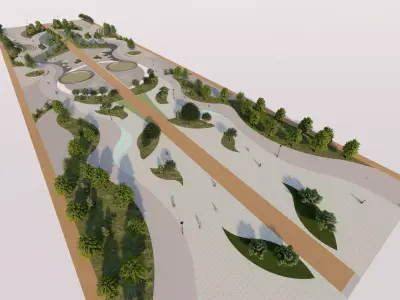 public park-Private Park Landscape 3D model 22