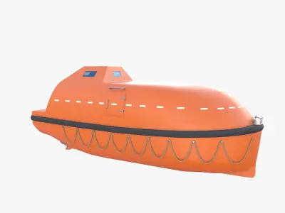 Life boat with interior V1 3D model