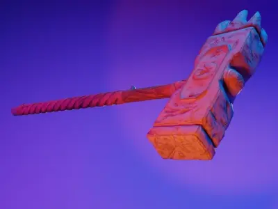 Warhammer fortnite axe Free low-poly 3D model