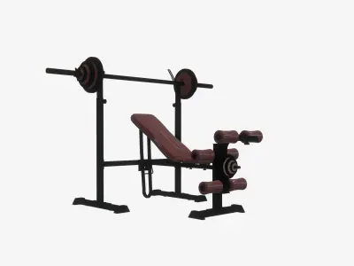 Highly detailed Chest Inclined Bench Gym Machine PBR 3D model
