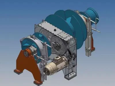 Anchor mooring winch 111 E 48 K3 3D model
