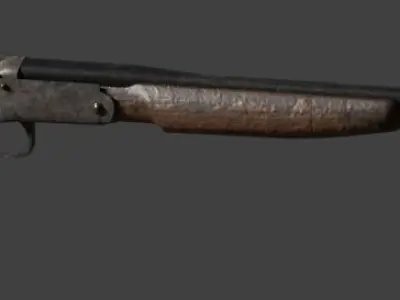 single shot shotgun Low-poly 3D model