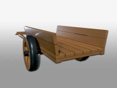 Free Wooden Cart Free 3D model