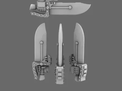 Cyber Samurai Butterfly Style Electro Sword RIGHT 3D print model