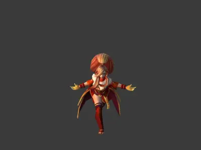 Fantasy Chess RPG Character - Fire Bird Low-poly 3D model