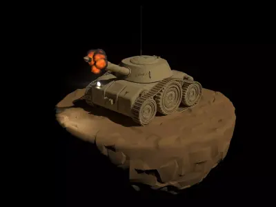 Tiny Tank Low-poly 3D model