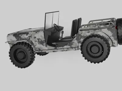 Military 3D car Low-poly 3D model