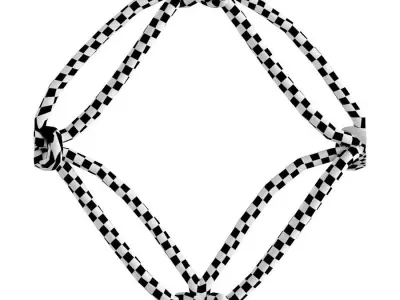 Modular Rope Net Mesh Nautical Style Pattern Module Low-poly 3D model