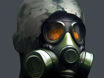 Helmet 3d model military combat Military Low-poly Low-poly 3D model 34