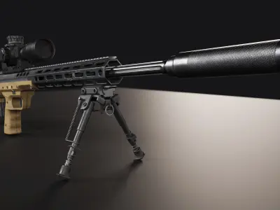 Sniper rifle SRS A2 3D model