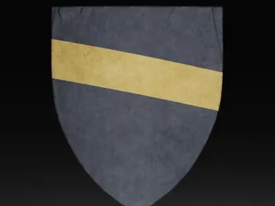 Heater Medieval Shield Low-poly 3D model