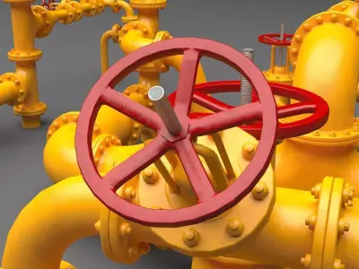 PBR Industrial Pipes Low-poly 3D model