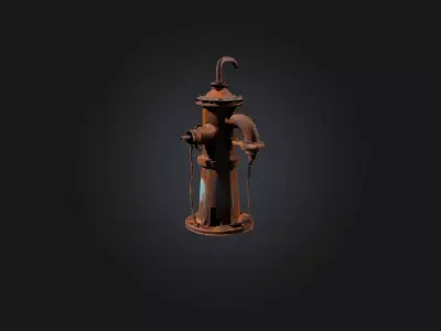 Rusted Water Pump Low-poly 3D model