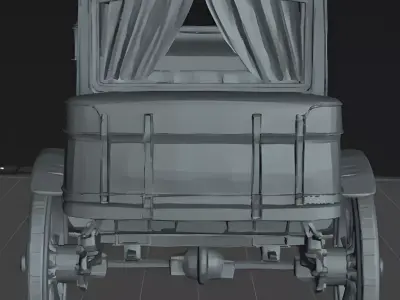 Landau Carriage 3D Model Classic Horse Drawn Carriage STL 3D print model