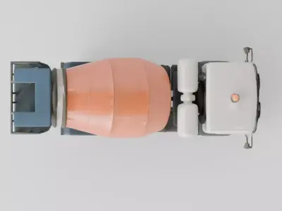 Cement Mixer Truck Concrete Transportation Vehicle 3D model
