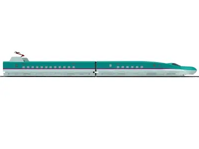 Blue High-Speed Train Shinkansen 3D model