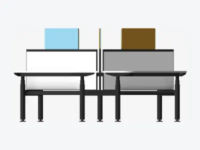 Desk - Cluster - Officetec - Modela - 120 Deg - Triangle Low-poly 3D model