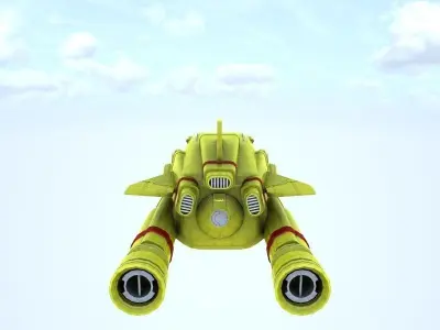 Thunderbird sci-fi spaceship - sci-fi spaceship Low-poly 3D model