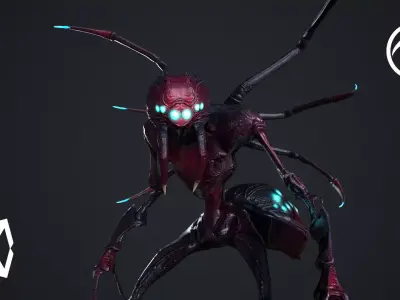 Spider Creature Low-poly 3D model