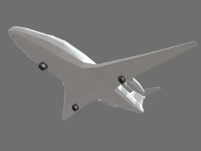 Low Poly Plane 01 Low-poly 3D model