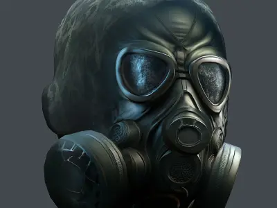 Gas mask helmet 3d model military combat Low-poly  Low-poly 3D model 4