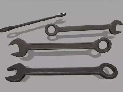 wrench set of wrenches Low-poly 3D model