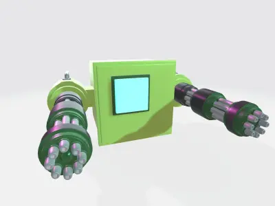 Ai Minigun for game 3D model