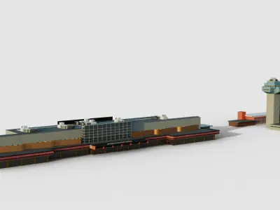 Airport Terminal Save Ballesteros - Santander Low-poly 3D model