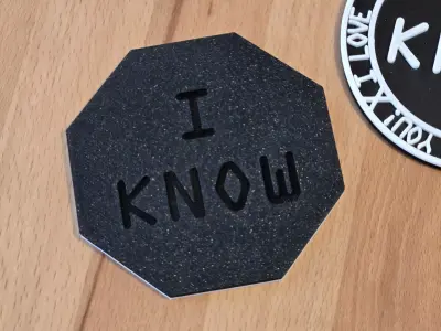 NerdCoaster I Love You - I Know Free 3D print model