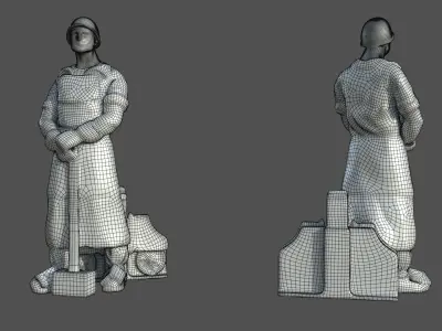  Factory Worker Statue 