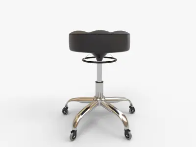Professional Rolling Stool With Adjustable Height 3D model