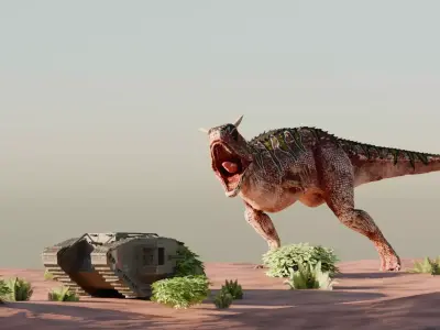 Dinosaur Scene Environment 3D model