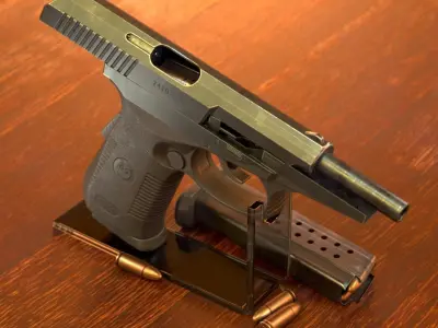 SR-1 Vector Gyurza Pistol Game-Ready PBR Low-Poly Low-poly 3D model