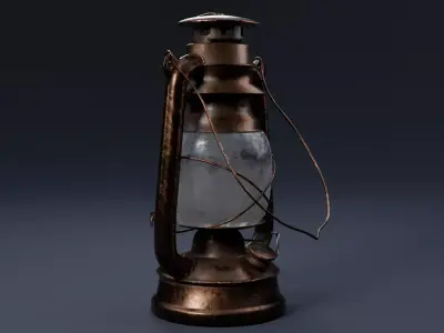 Old Kerosene Lamp 3D model