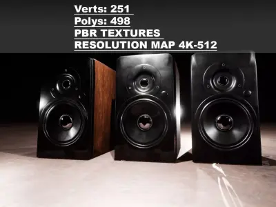 Audio Speaker Game ready model UE4 Free low-poly 3D model